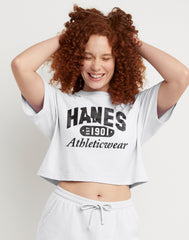 Hanes Originals Women's Graphic Cropped T-Shirt, Hanes Athleticwear
