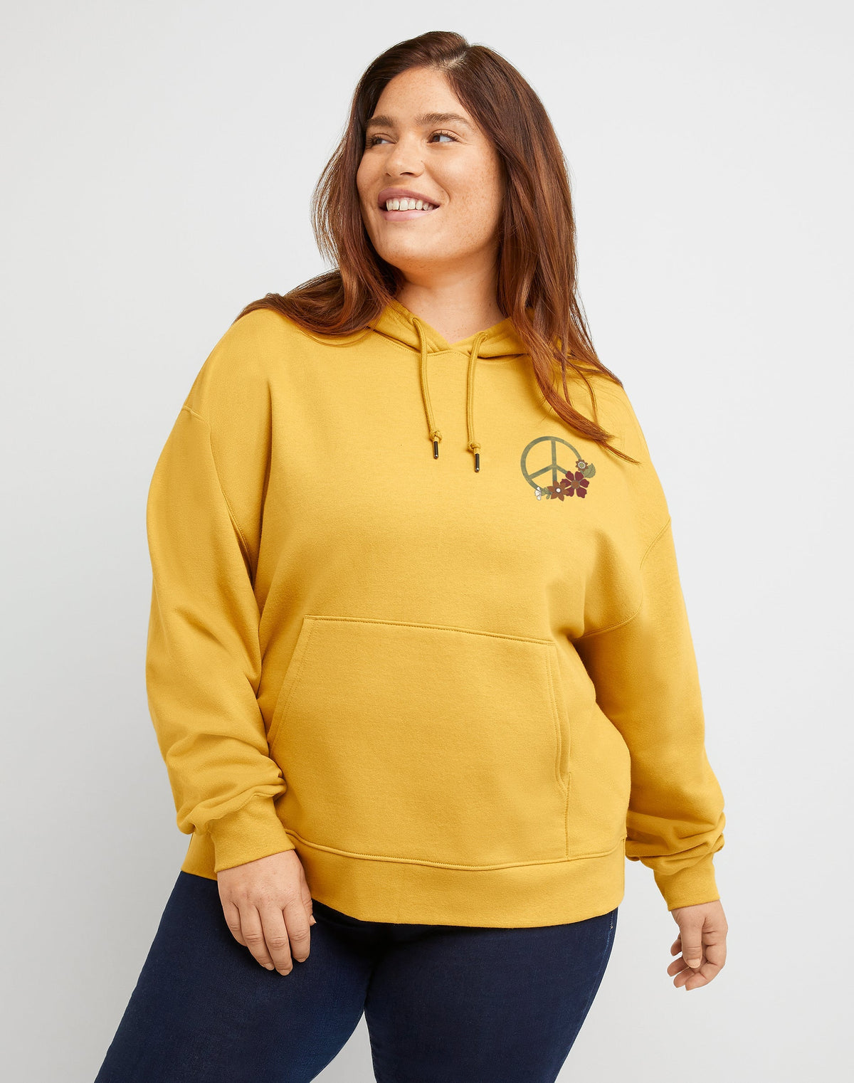 Hanes Originals Women's Fleece Hoodie, Stay Groovy (Plus Size)