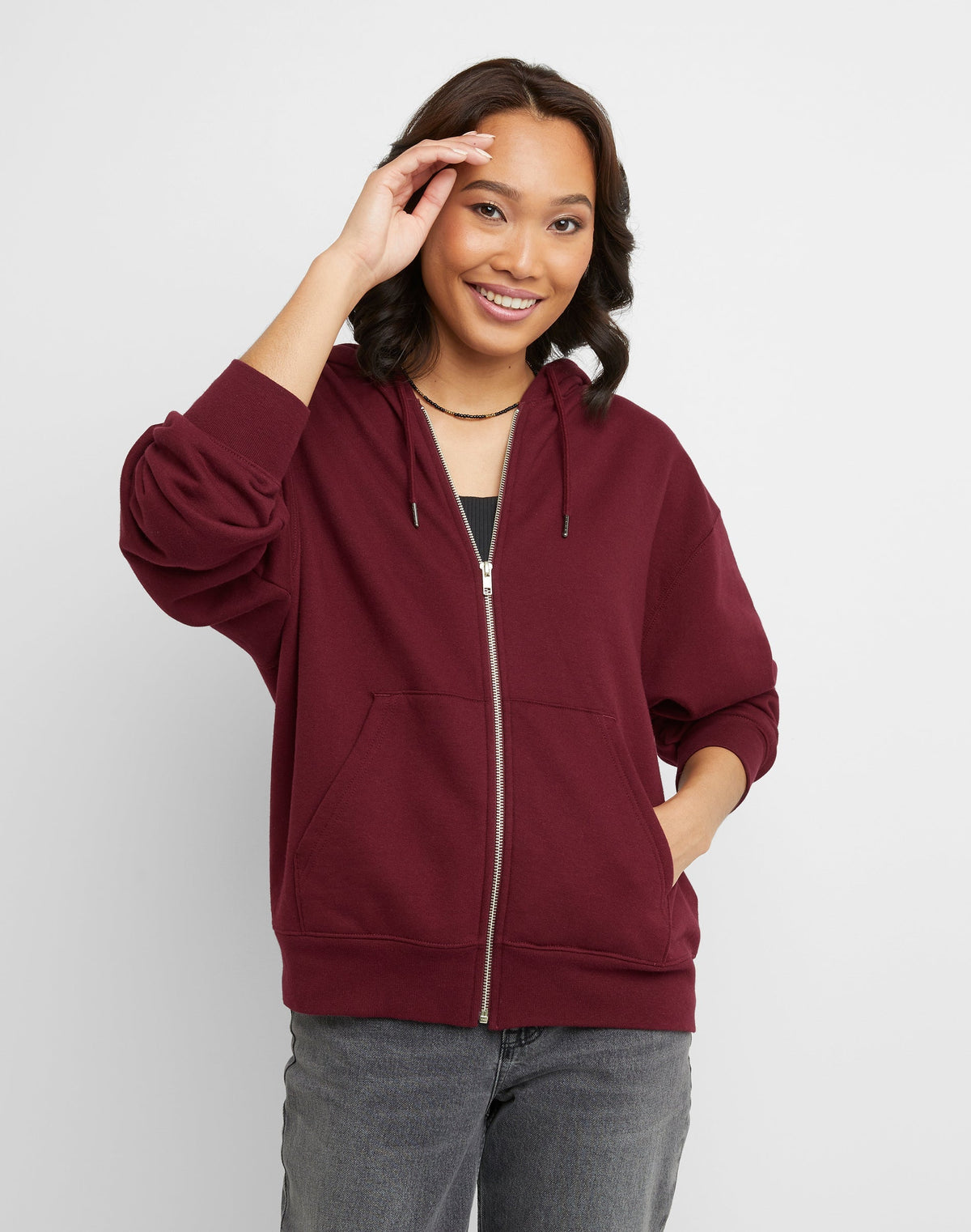 Hanes Originals Women's Fleece Zip-Up Hoodie