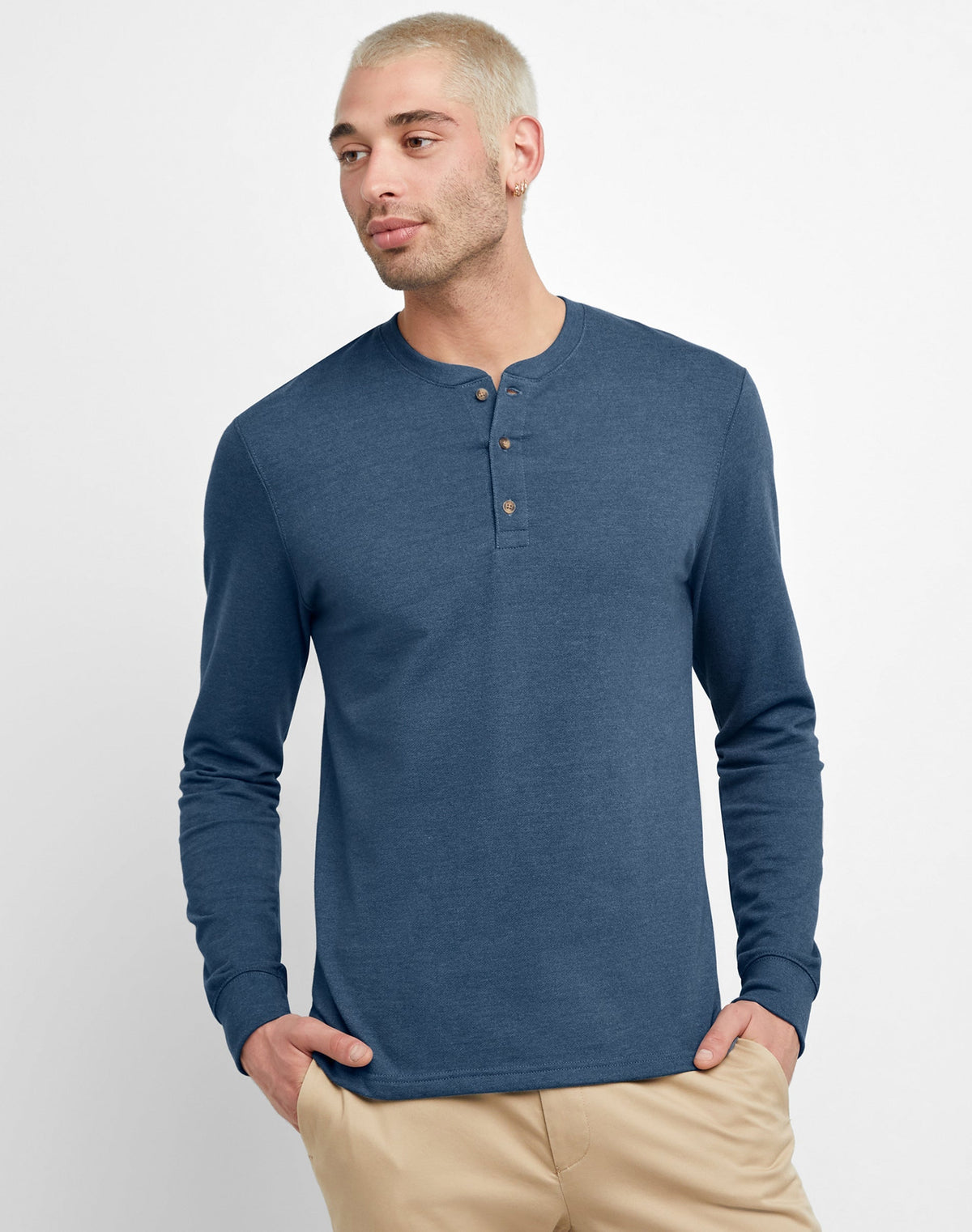 Hanes Originals Men's Textured French Terry Henley