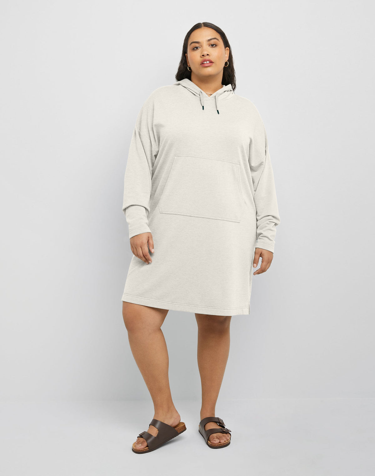 Hanes Originals Women's Soft Brushed Fleece Hoodie Dress (Plus Size)