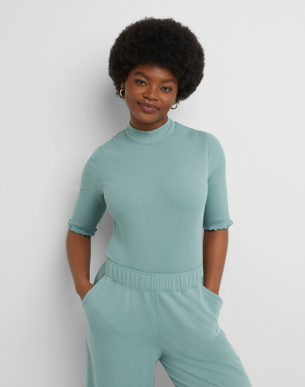 Hanes Originals Women's Mockneck Rib Bodysuit