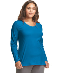 Hanes Women's Long Sleeve V-Neck Cotton T-Shirt (Plus Size)