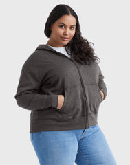 Hanes Just My Size EcoSmart Women's Full-Zip Fleece Hoodie (Plus Size)