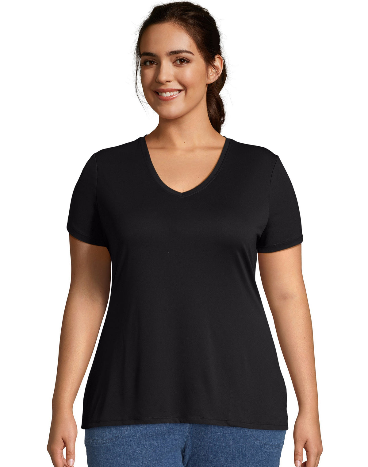 Hanes Just My Size Cool DRI Women's V-Neck T-Shirt (Plus Size)