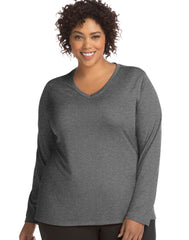 JMS Active Long Sleeve Cool DRI V-Neck Tee