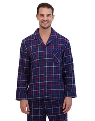 Hanes Men's Flannel Pajama Set, Notch Collar