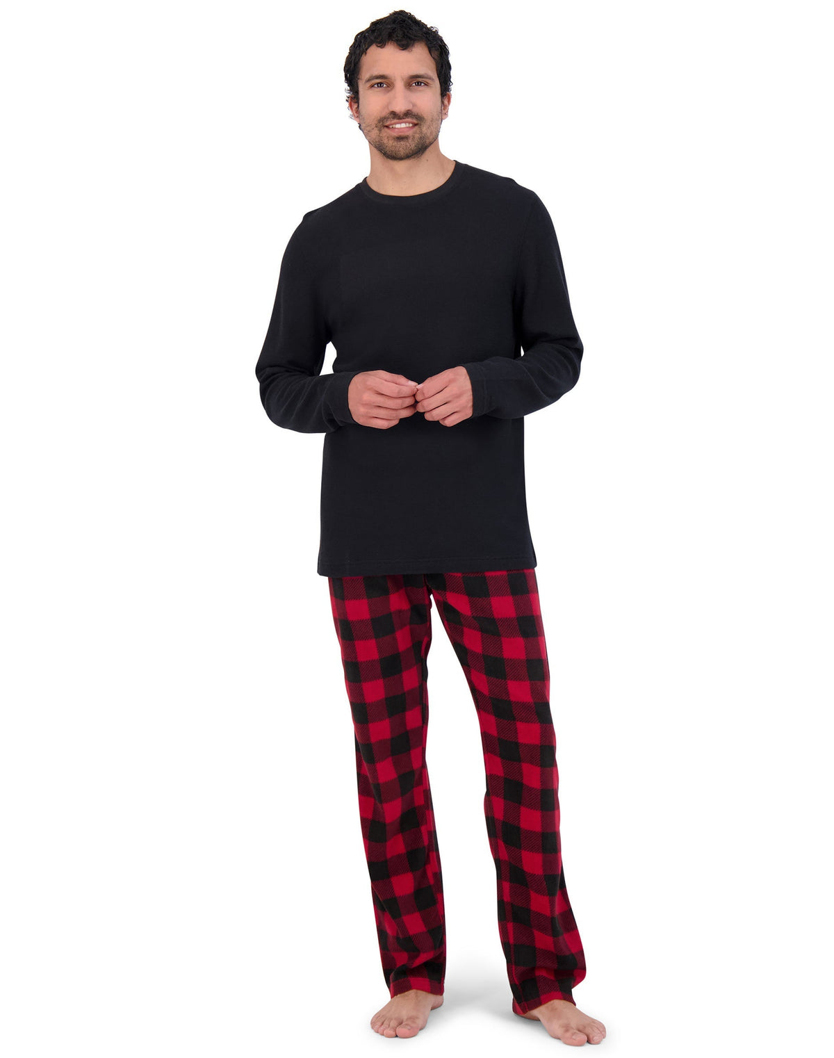 Hanes Men's Fleece Pajama Set, X-Temp