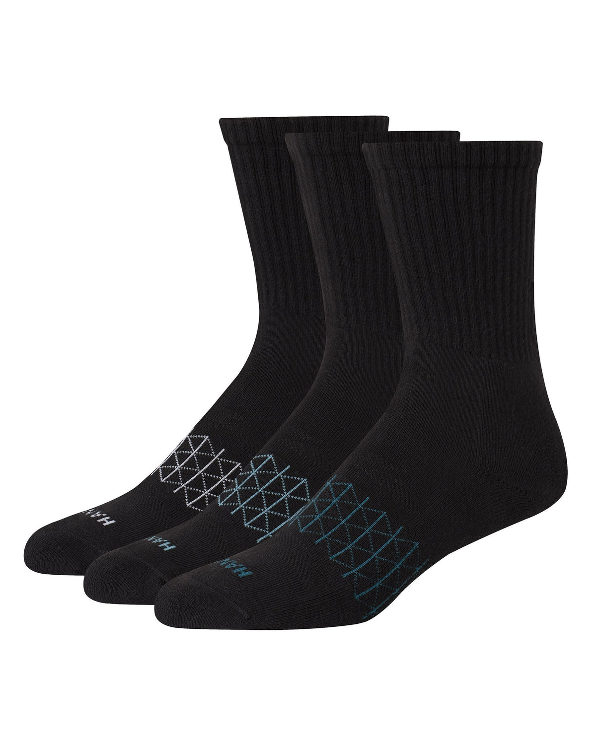Hanes Absolute Active Men's Cushioned Crew Socks, Shoe Sizes 6-12, 3-Pairs