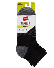 Hanes Absolute Active Men's Cushioned Ankle Socks Pack, 3-Pack, Moisture Wicking