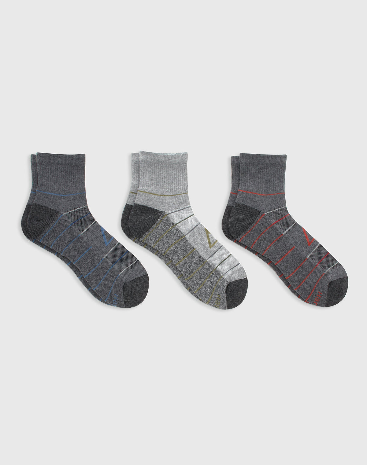 Hanes Explorer Downtown Streets Men's Cushioned Mid-Crew Socks, 3-Pairs