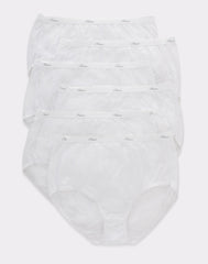 Hanes Women's Cotton Brief Underwear, Moisture-Wicking, 6-Pack