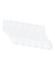 Hanes Unisex Plain White Socks Pack, 6 Pairs, Ankle Socks