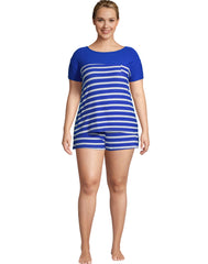 Striped Plus Short Sleep Set