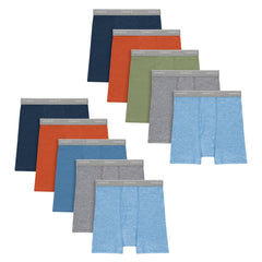 Hanes Toddler Boys' Boxer Underwear Brief, 10-Pack, Cotton, Solids & Heathers