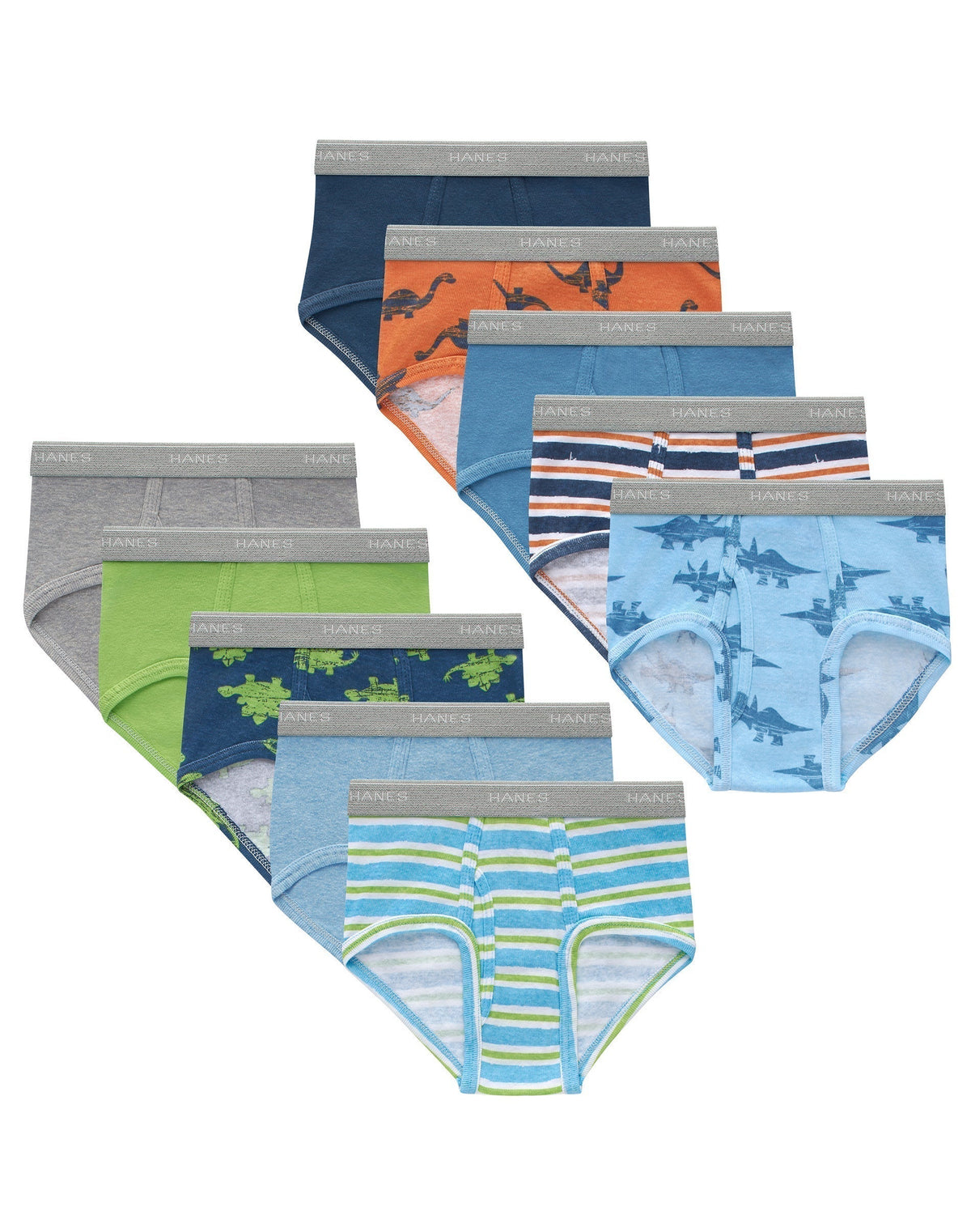 Hanes Toddler Boys' Boxer Underwear Brief, 10-Pack, Cotton