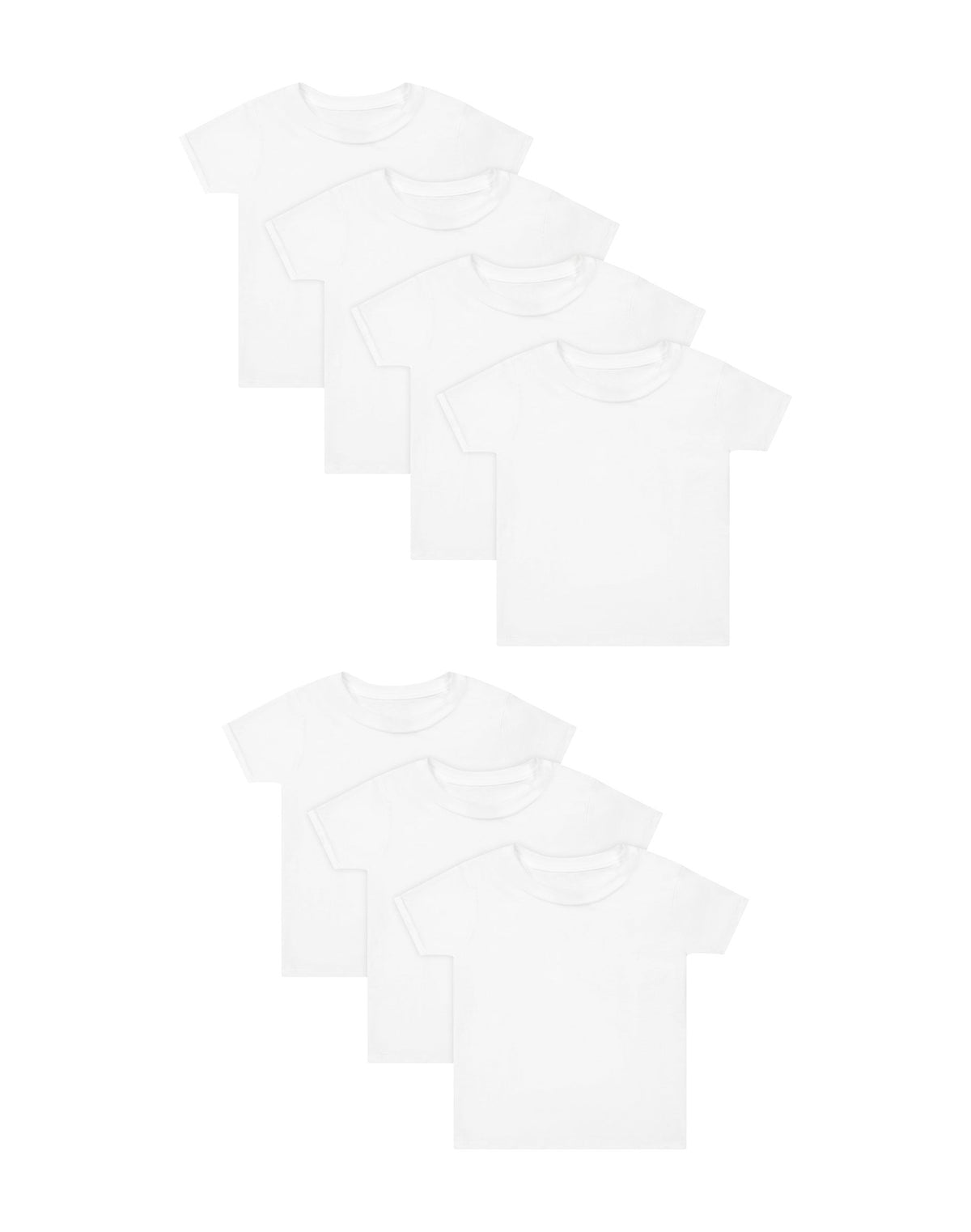 Hanes Toddler Boys' White Crewneck T Shirts Pack, 7-Pack, Cotton Tees