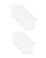 Hanes Toddler Boys' White Crewneck T Shirts Pack, 7-Pack, Cotton Tees