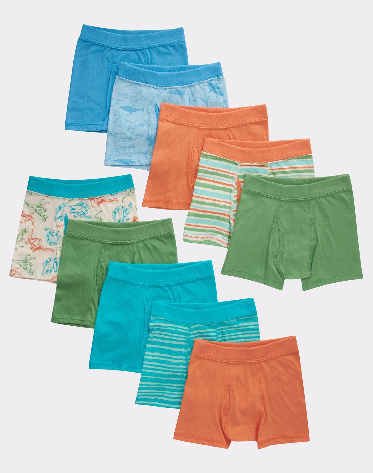 Hanes Toddler Boys' Pure Comfort Cotton Boxer Brief Underwear, Assorted, 10-Pack