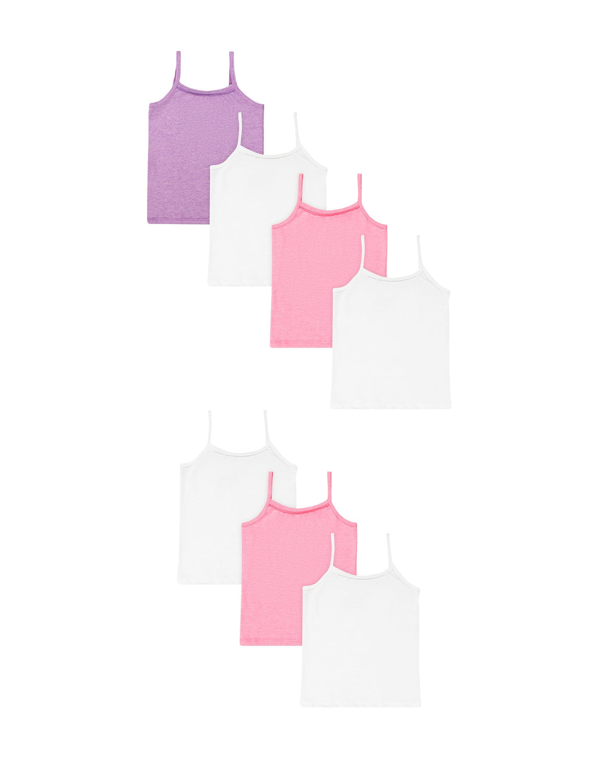 Hanes Toddler Girls' Cami Pack, 7-Pack, Cotton Blend Tank Top