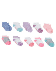 Hanes Infant/Toddler Girls' Super Soft Low-Cut Socks, 10-Pairs