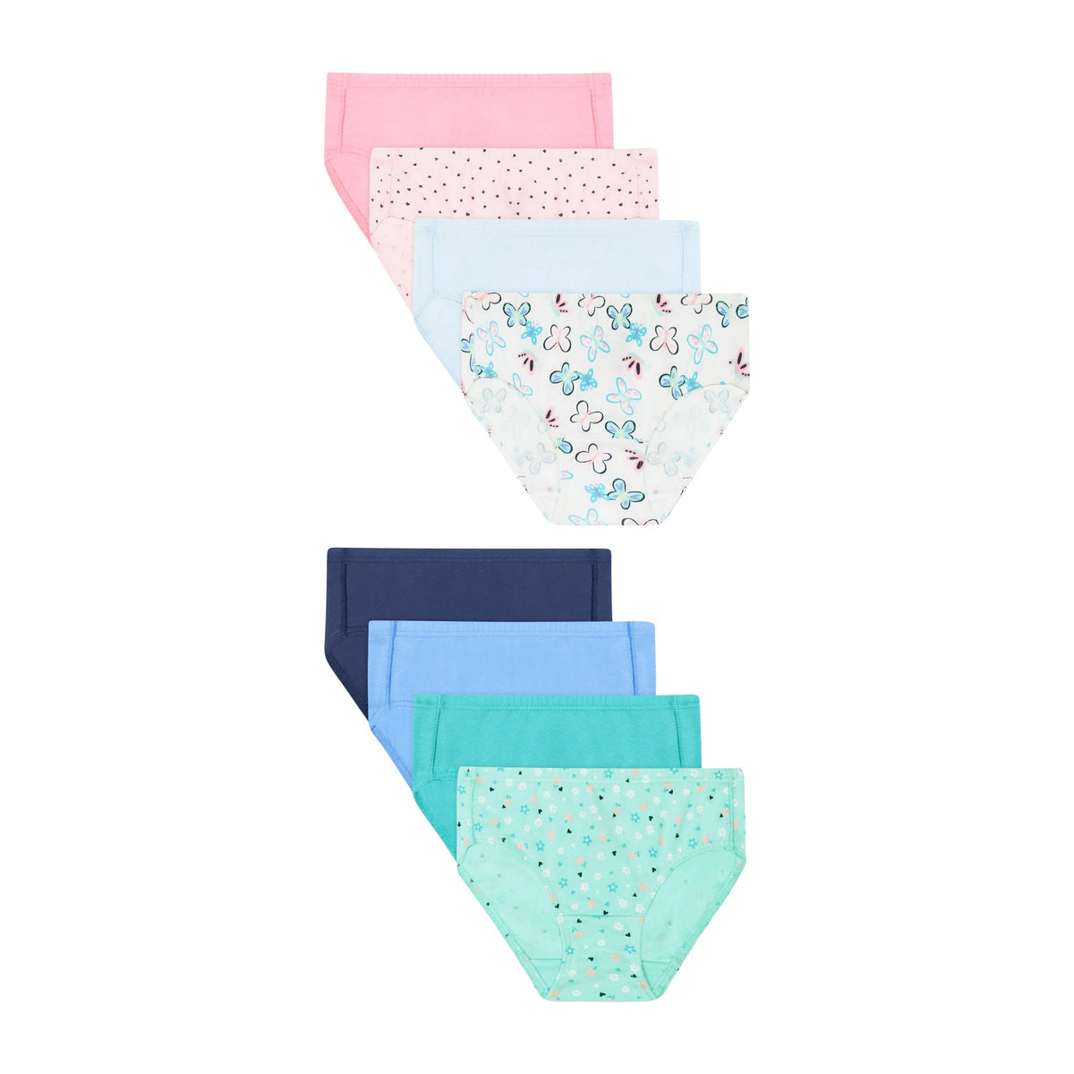 Hanes Pure Comfort Toddler Girls' Underwear Briefs, 8-Pack, Organic Cotton