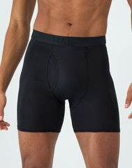 Hanes Ultimate Comfort Sport Men's Performance Stretch Boxer Brief Underwear, Black, 4-Pack
