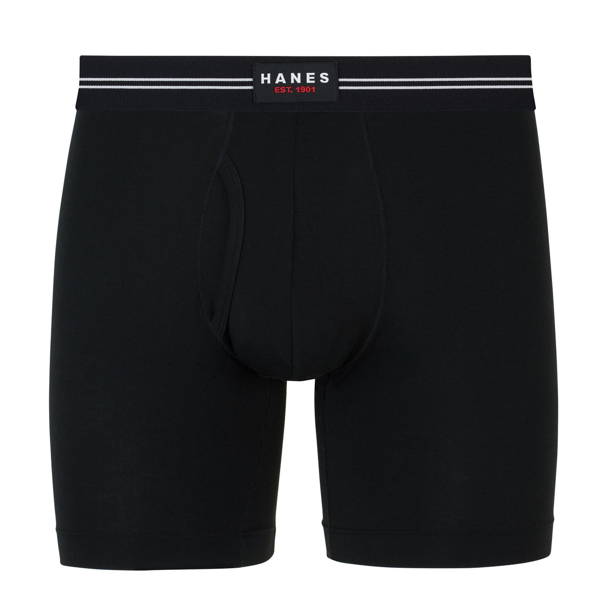 Hanes Perfect Flex Men's Boxer Brief Underwear, Lightweight & Breathable, Black, 1-Pack