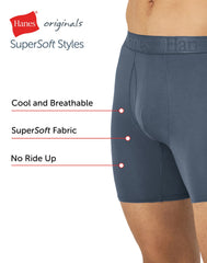 Hanes Originals Ultimate Men's SuperSoft Boxer Brief Underwear, Assorted, 3-Pack
