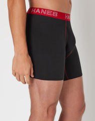 Hanes Ultimate Men's Stretch Boxer Brief Underwear, Moisture Wicking, Black, 5-Pack