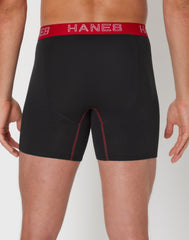Hanes Ultimate Men's Stretch Boxer Brief Underwear, Moisture Wicking, Black, 5-Pack