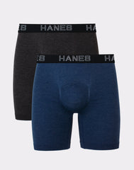 Hanes Ultimate Comfort Flex Fit Men's Seamless Boxer Brief Underwear, 2-Pack