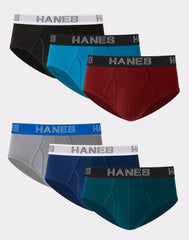 Hanes Ultimate Men's Stretch Cotton Brief Underwear, Moisture Wicking, 6-Pack