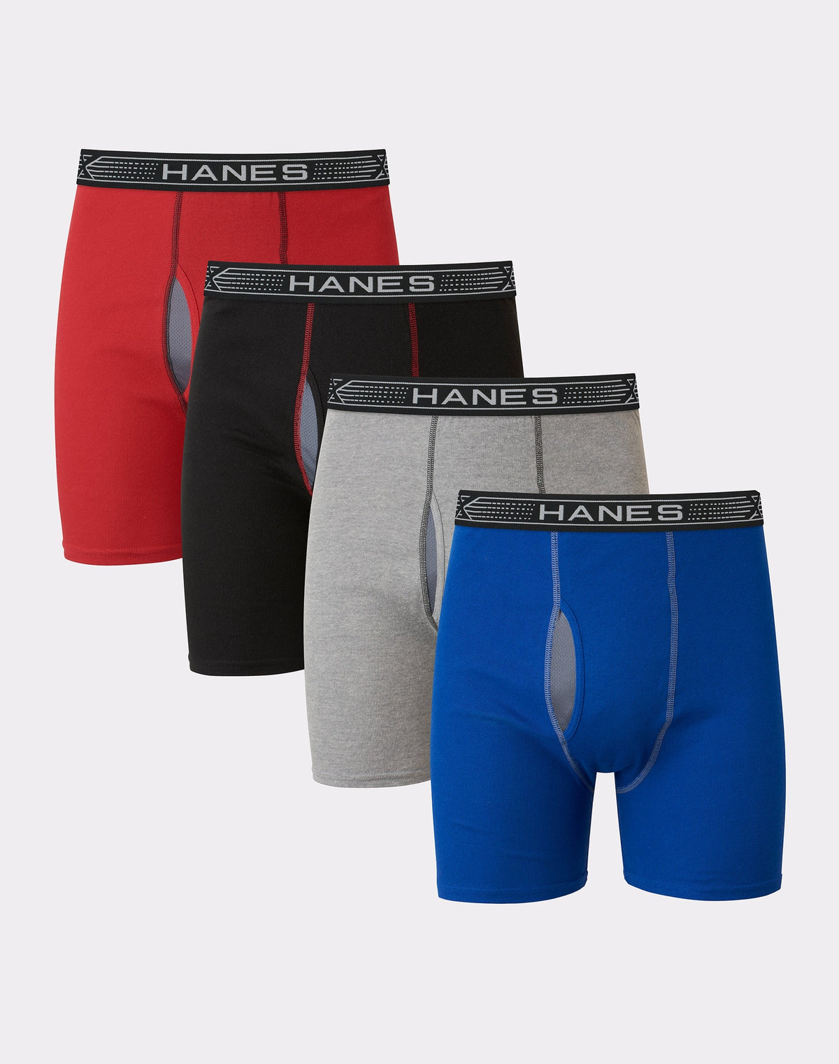 Hanes Sport X-Temp Men's Cotton Boxer Brief Underwear, Assorted, 4-Pack