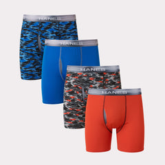 Hanes Ultimate Men's Performance Boxer Brief Underwear, X-Temp, Assorted 4-Pack