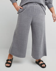 Hanes Originals Women's French Terry Wide Leg Cropped Pants, 25" (Plus Size)
