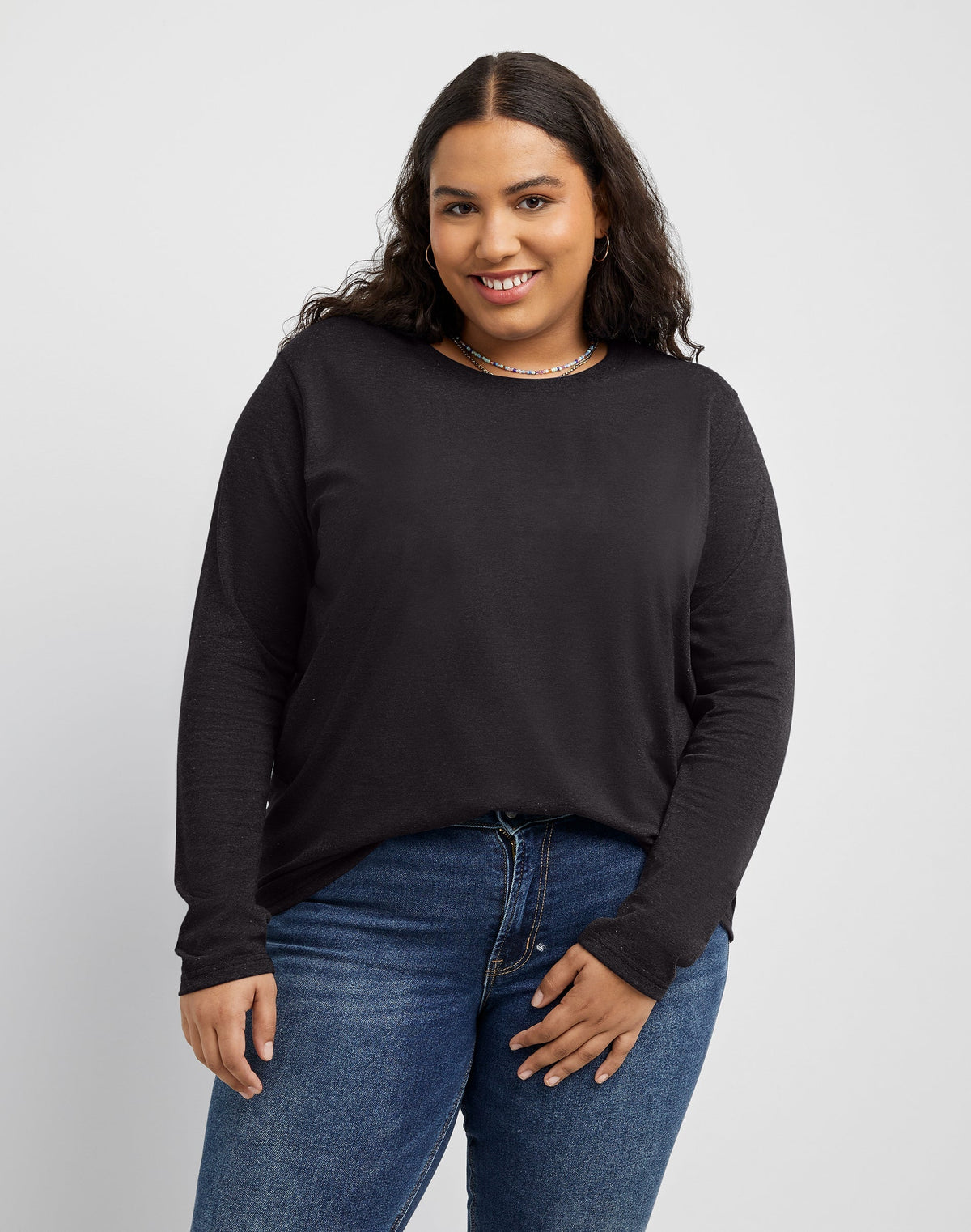 Hanes Originals Women's Long-Sleeve T-Shirt, Relaxed Fit (Plus Size)