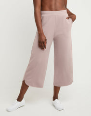 Hanes Women's Raw Edge Fleece Crop Pants With Pockets