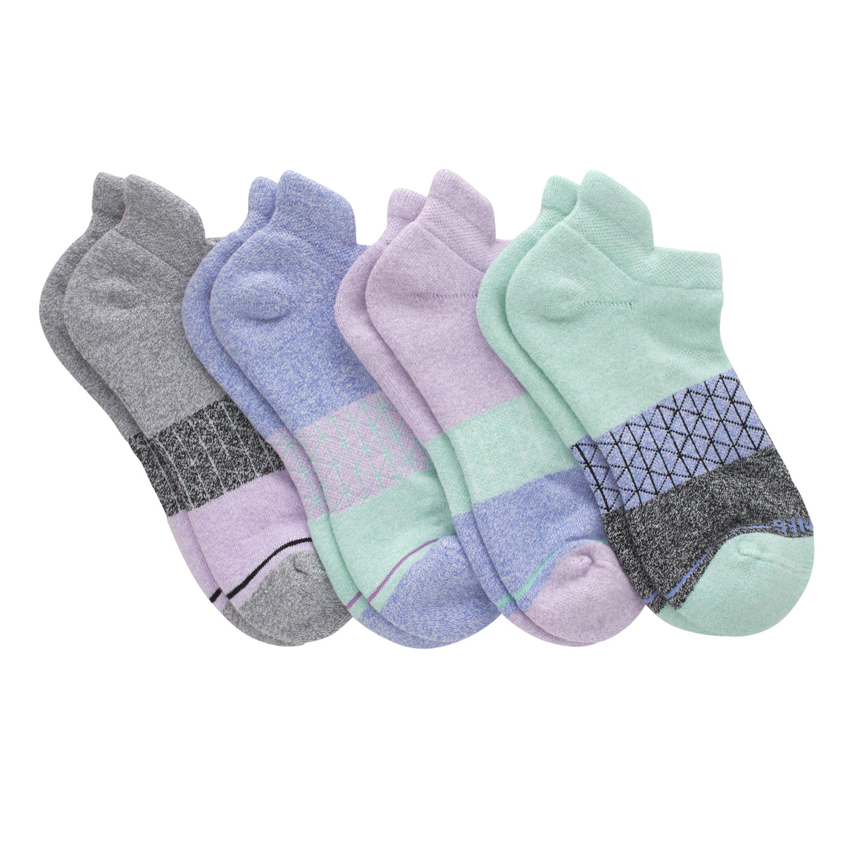 Hanes Absolute Active Women's No-Show Tab Socks Pack, 4-Pack, Moisture-Wicking Seamless Toe Socks
