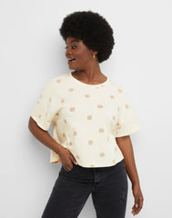Hanes Originals Women's Cotton Boxy T-Shirt, Rolled Short Sleeves (Plus Size)