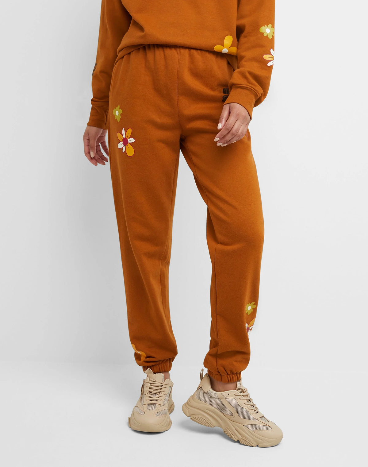 Hanes Originals Women's Fleece Joggers, Placed Flowers, 30"