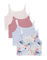 Hanes Originals Girls' Tween Underwear Crop Cami Pack, Fashion Assorted, 4-Pack
