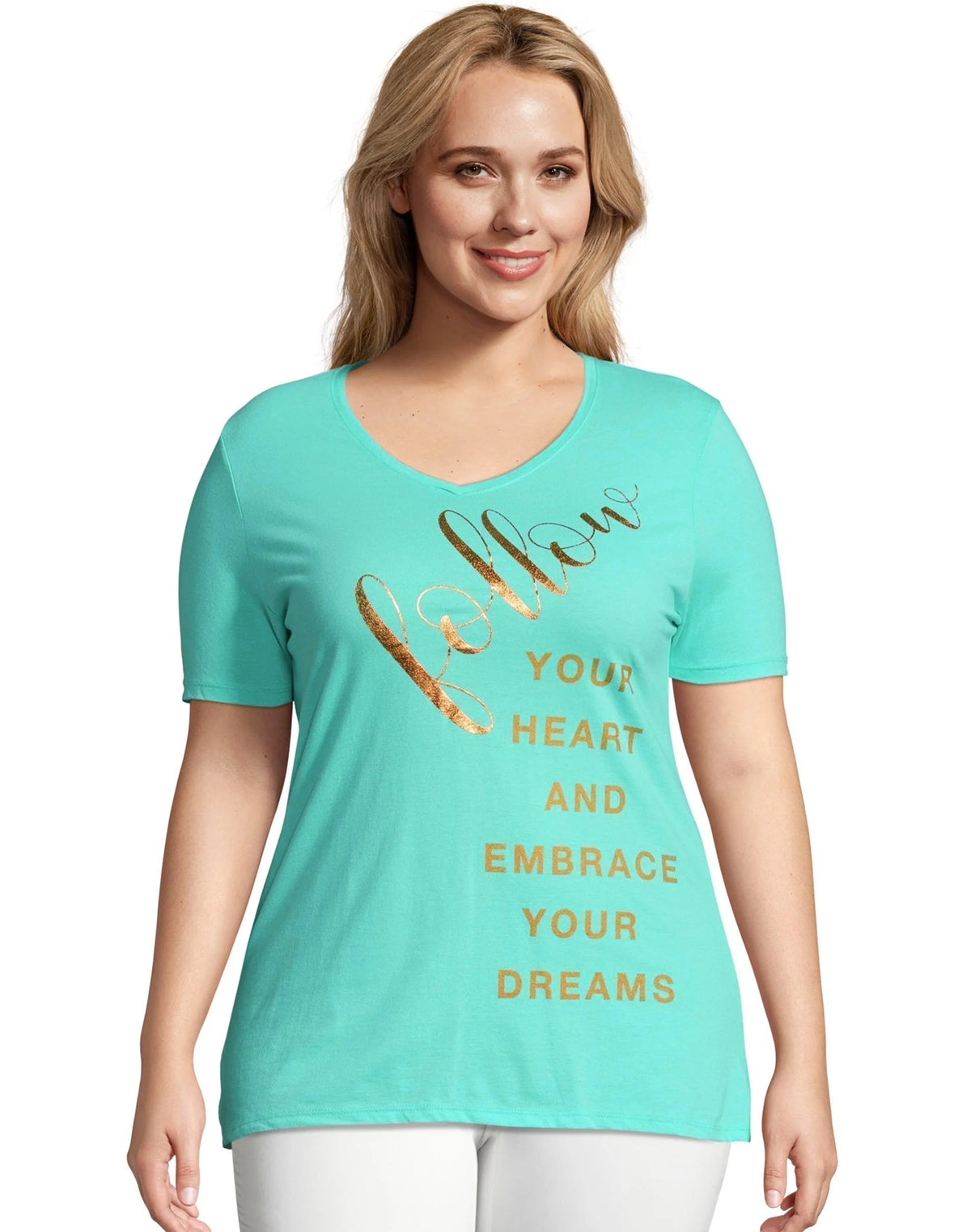 Hanes Just My Size Women's Graphic T-Shirt, Follow Your Heart (Plus Size)