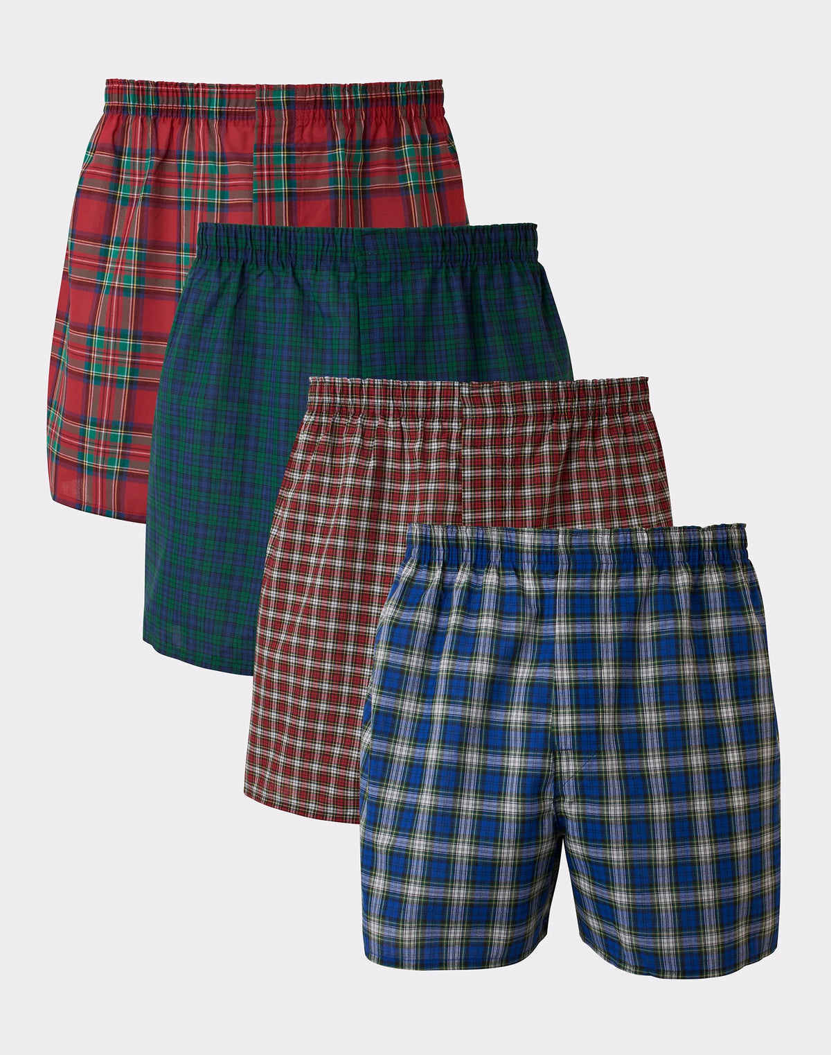 Hanes Ultimate Big Men's Woven Boxer Underwear, Tartan Prints, 4-Pack, (Big & Tall Sizes)