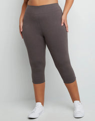 Hanes Just My Size Women's Stretch Jersey Capri Leggings, 19.5" (Plus Size)