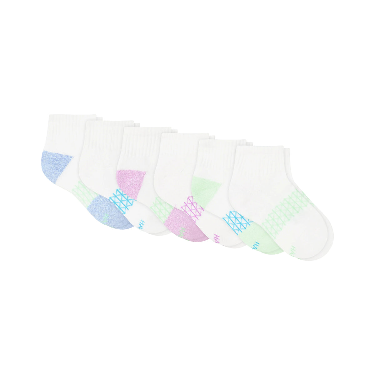 Hanes Absolute Active Ankle Socks Pack, 6-Pack, Heel-Shield Girls' School Socks