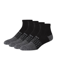 Hanes Absolute Comfort Men's Ankle Socks Pack, 4-Pair Pack, Cushioned Moisture-Wicking Seamless Toe Pack
