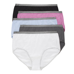 Hanes Just My Size Women's Stretch Cotton Brief Underwear, 5-Pack (Plus Size)