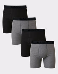 Hanes Ultimate Big Men’s Cotton Boxer Brief Underwear, 4-Pack (Big & Tall Sizes)