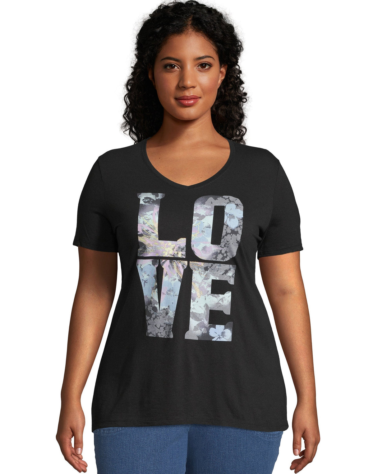 Hanes Just My Size Women's Graphic T-Shirt, Big LOVE (Plus Size)